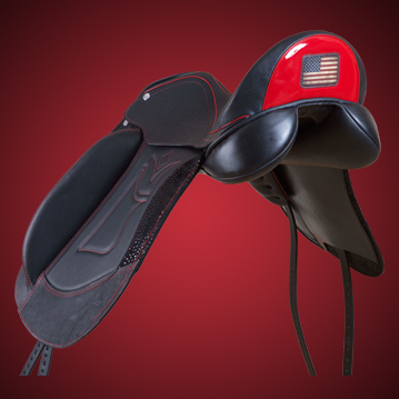 Custom designed black widow spider saddle